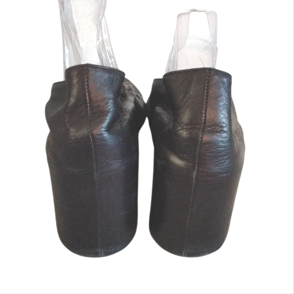 Thierry Rabotin Black Leather Criss-Cross Wedges Size 9.5 - Picture 6 of 9